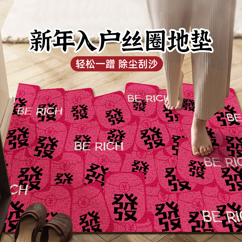 红色蛇年异形入户门地垫
