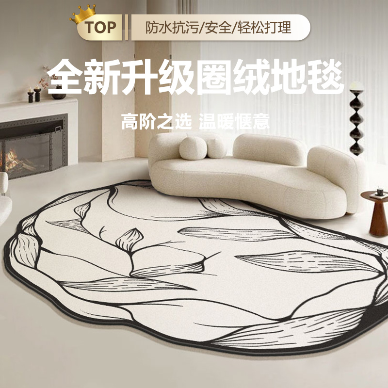 轻奢高级感异形客厅地毯防水防滑