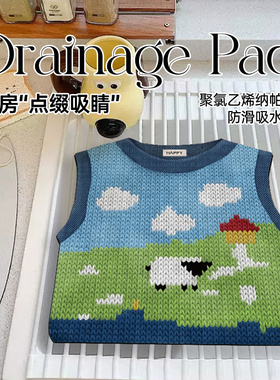 可爱卡通厨房台面沥水垫咖啡机垫隔热餐垫吧台洗碗池吸水防滑杯垫