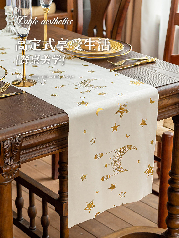 法式浪漫桌旗布轻奢高端电视柜斗柜盖布长条茶桌垫布氛围布置茶旗