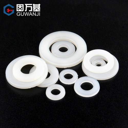 白色加大尼龙平垫圈塑料垫圈绝缘塑胶圆形垫片M3/M4M5M6M8M10M12