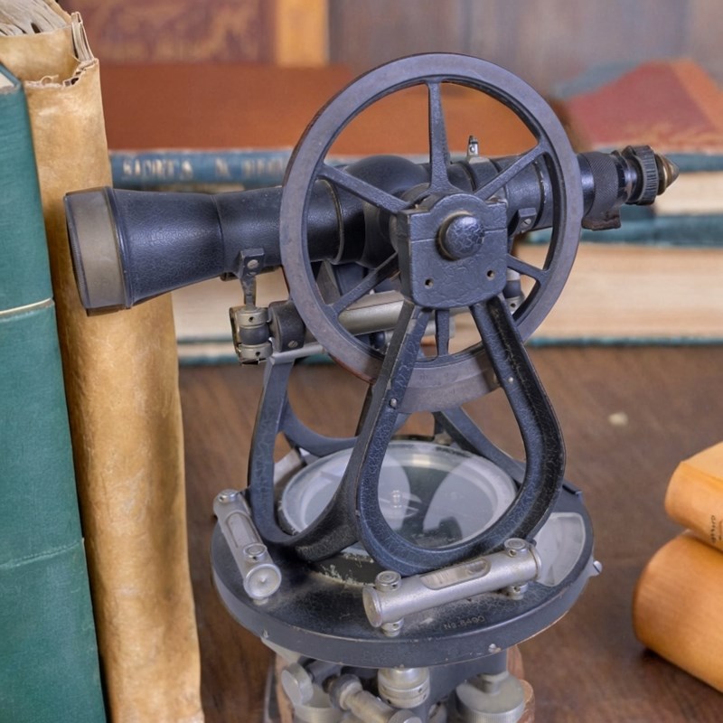 二手古董老式经纬仪游标经纬z仪望远镜老式测绘仪中古海航仪