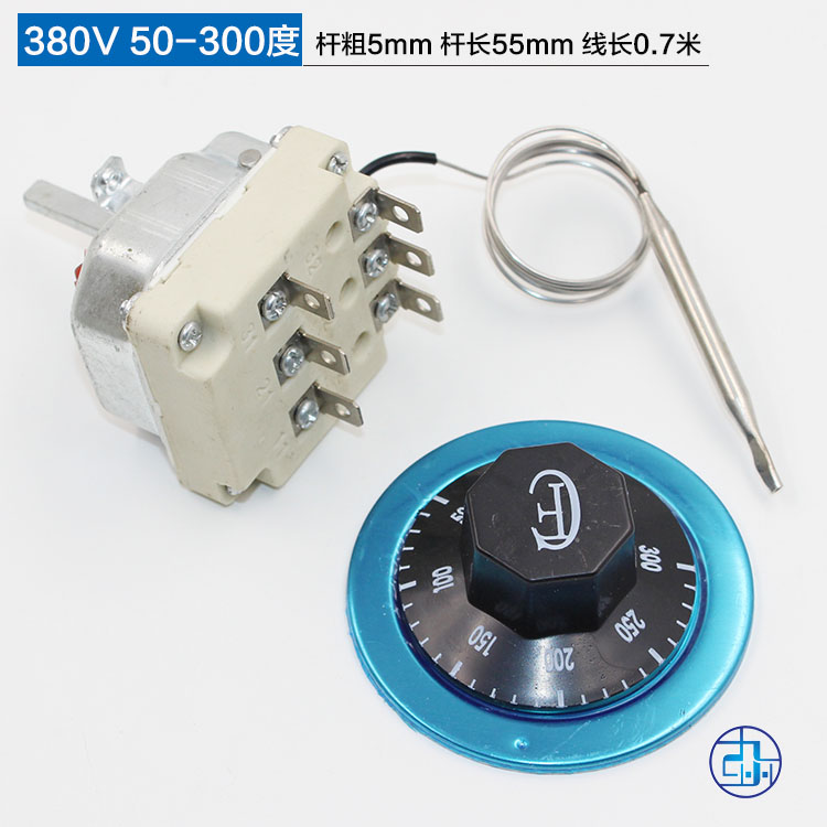 380V温控器  30-110度 50-300度 旋钮温控开关 三相电温度控制器