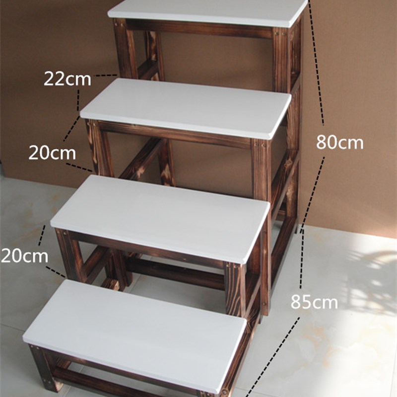 加厚实木楼梯木梯子梯凳家用四步梯子爬梯登高梯小梯子活动木梯