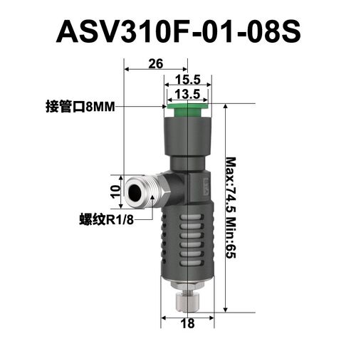 ASV310F-01-08S快速排气节流阀ASV310F/ASV510F/-02/0304-061012S
