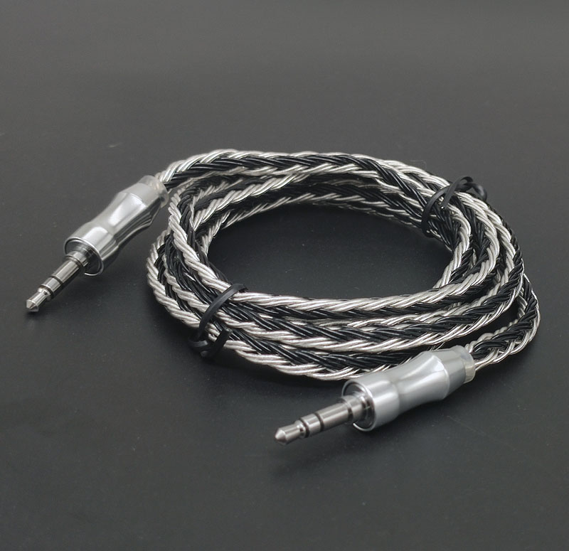 :十六aux发烧耳机线铜银混编