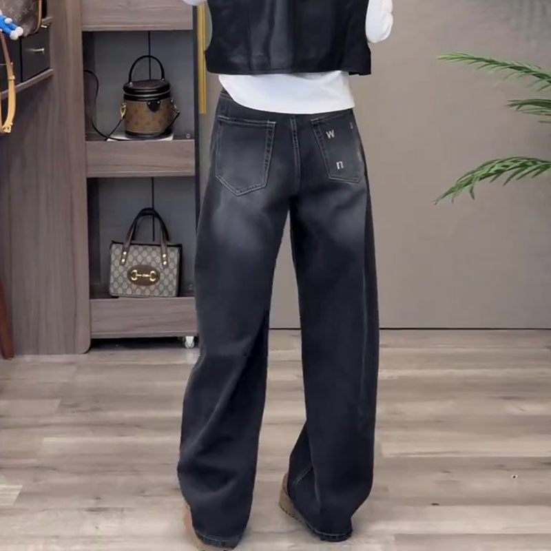 今年流行爆款2026春新款梨形身材高腰宽松洗水复古弯刀阔腿牛仔裤,女装/女士精品,牛仔裤,淘宝优惠券,粉丝福利购,淘宝优惠卷