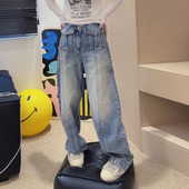 梨形身材高腰宽松弯刀阔腿立体兜牛仔裤 今年流行爆款 2026春新款 女