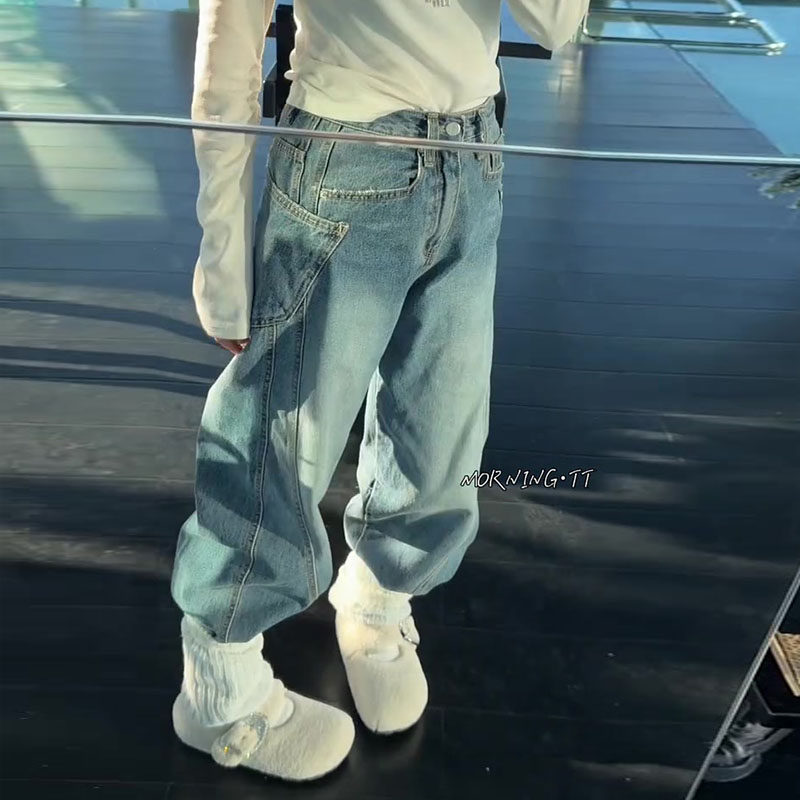 今年流行爆款2026春新款梨形身材高腰宽松洗水窄版弯刀阔腿牛仔裤,女装/女士精品,牛仔裤,淘宝优惠券,粉丝福利购,淘宝优惠卷