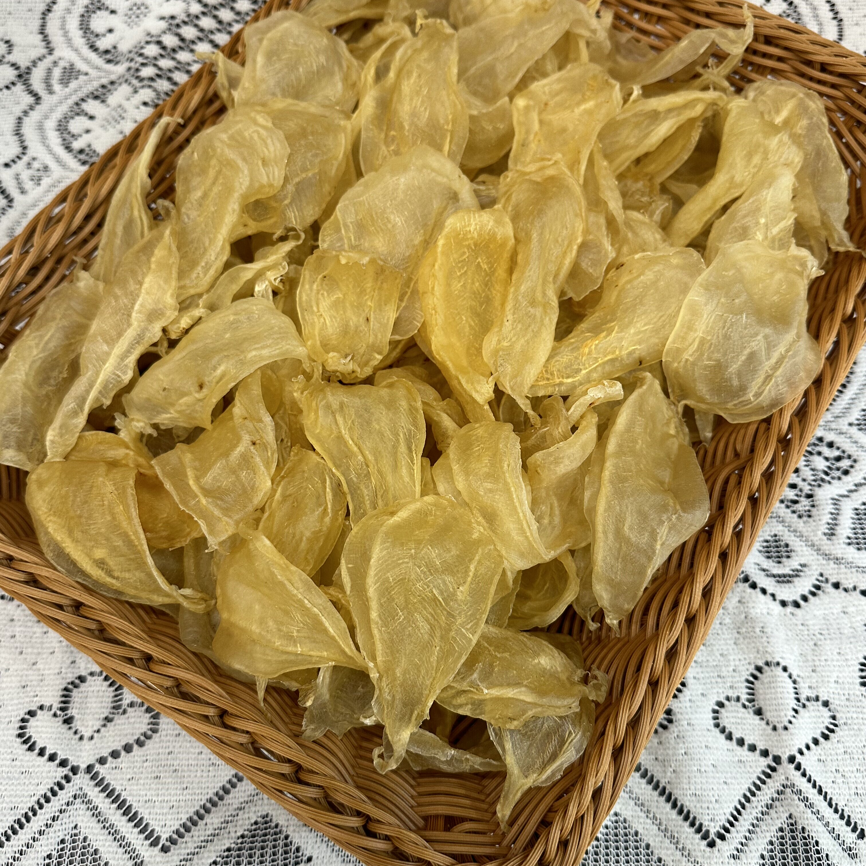 印尼白花胶116头 野生大岛白花胶 公胶比例高厚肉清水老鱼胶500克