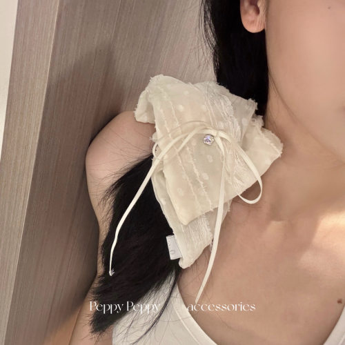 温柔慵懒风气质蝴蝶结方巾发圈