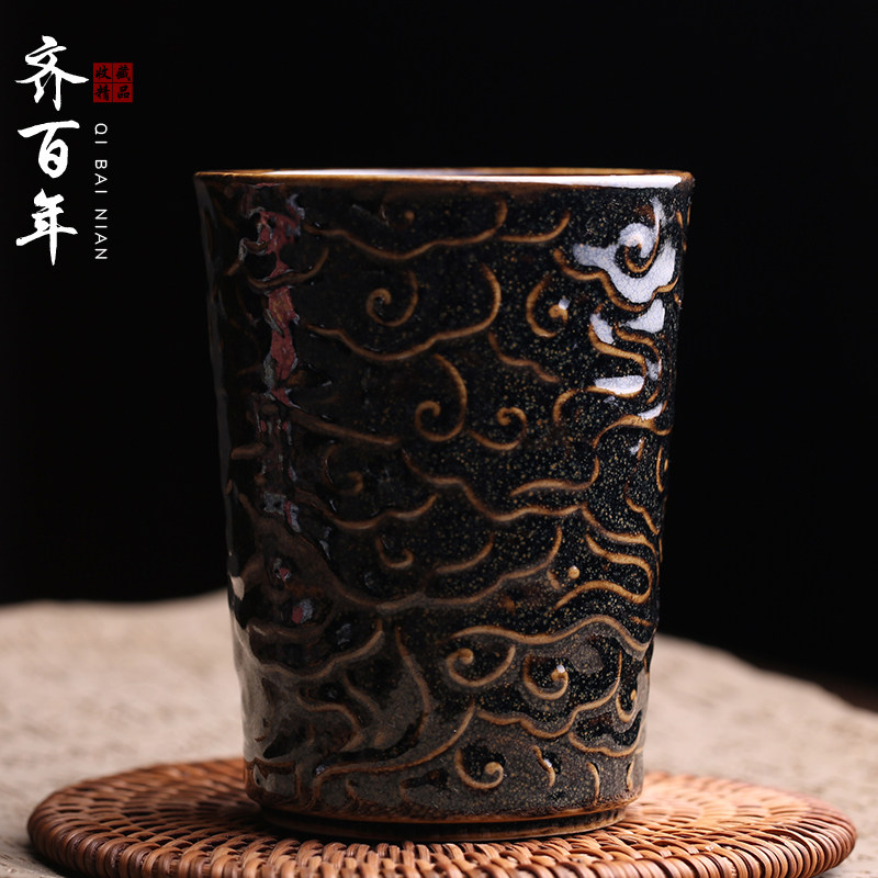 名家廖铭建盏主人杯茶杯茶盏可乐杯全手工建阳油滴天目曜变茶具