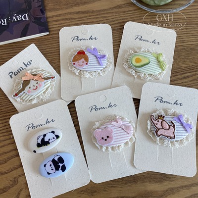 Pom.kr新款蕾丝花边BB夹