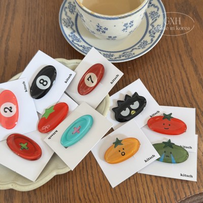 进口kitsch椭圆夹可爱番茄鸭嘴夹