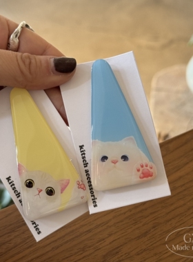 韩国进口kitsch女童三角猫咪BB夹