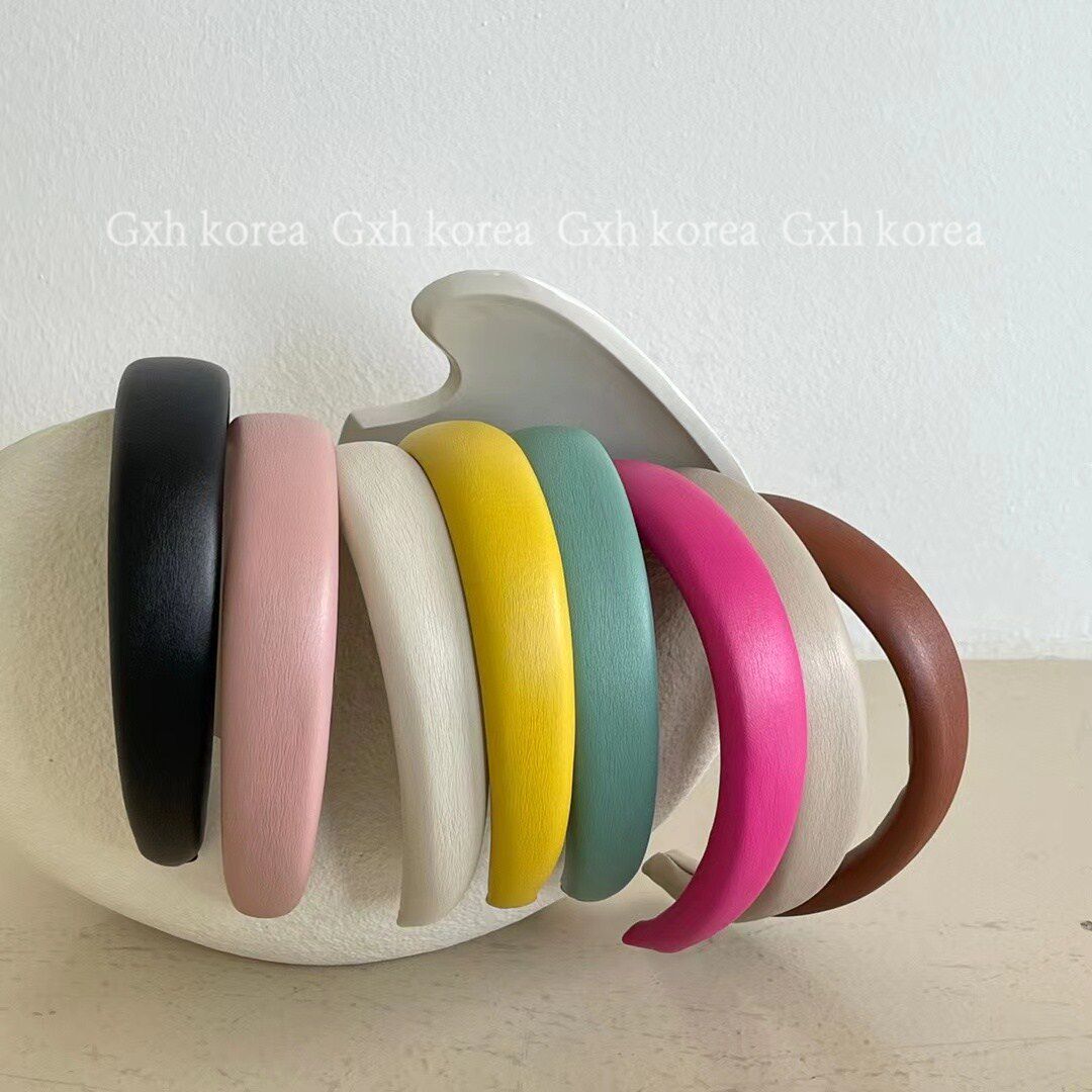 韩国进口轻奢皮质宽边发箍优雅淑女碎发头箍增高颅顶时尚单品发卡