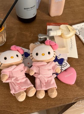 日系可爱黑皮面膜kitty包包挂件