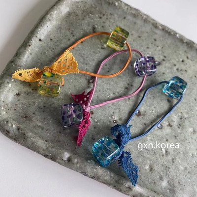 pom水晶小碎花发绳甜美女皮筋