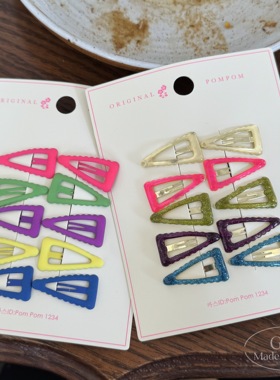 【现货】韩国original pom pom新款儿童发饰细闪彩色磨砂BB夹3cm