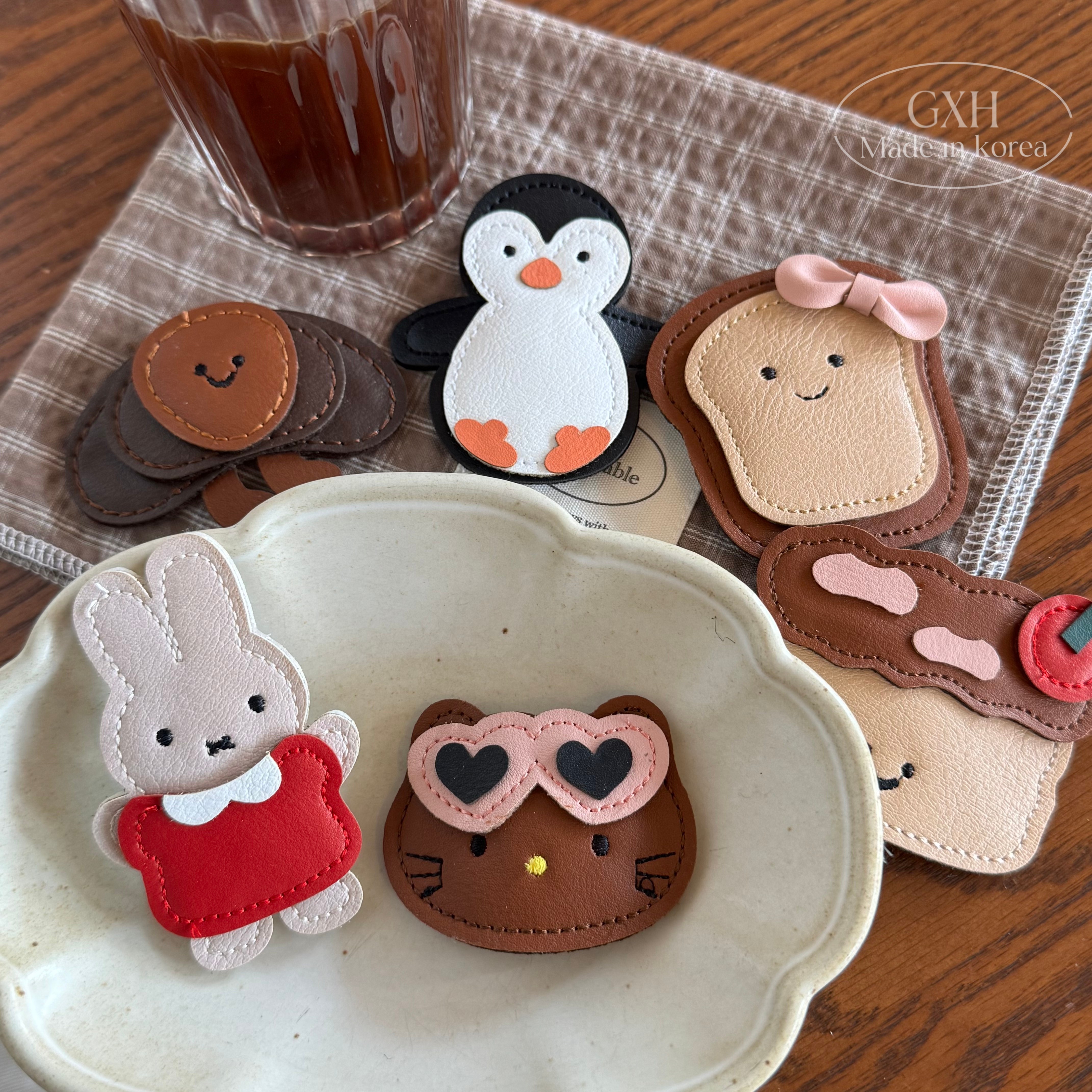 韩版手工皮质墨镜kitty米菲BB夹