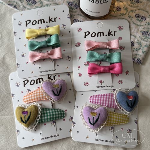 新款Pom.kr甜美可爱多巴胺发夹女