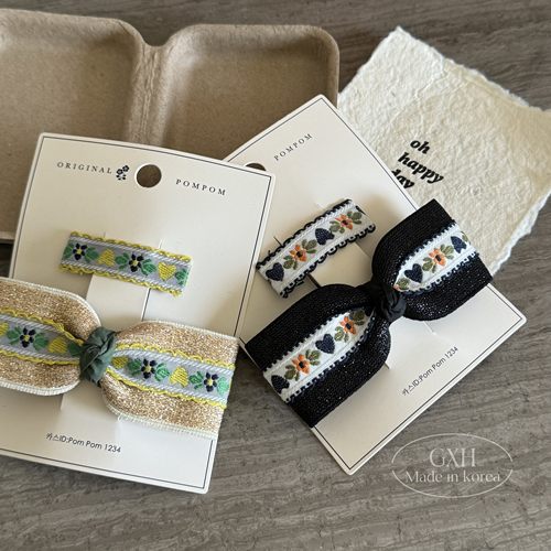 刺绣布艺高级亮丝组合夹