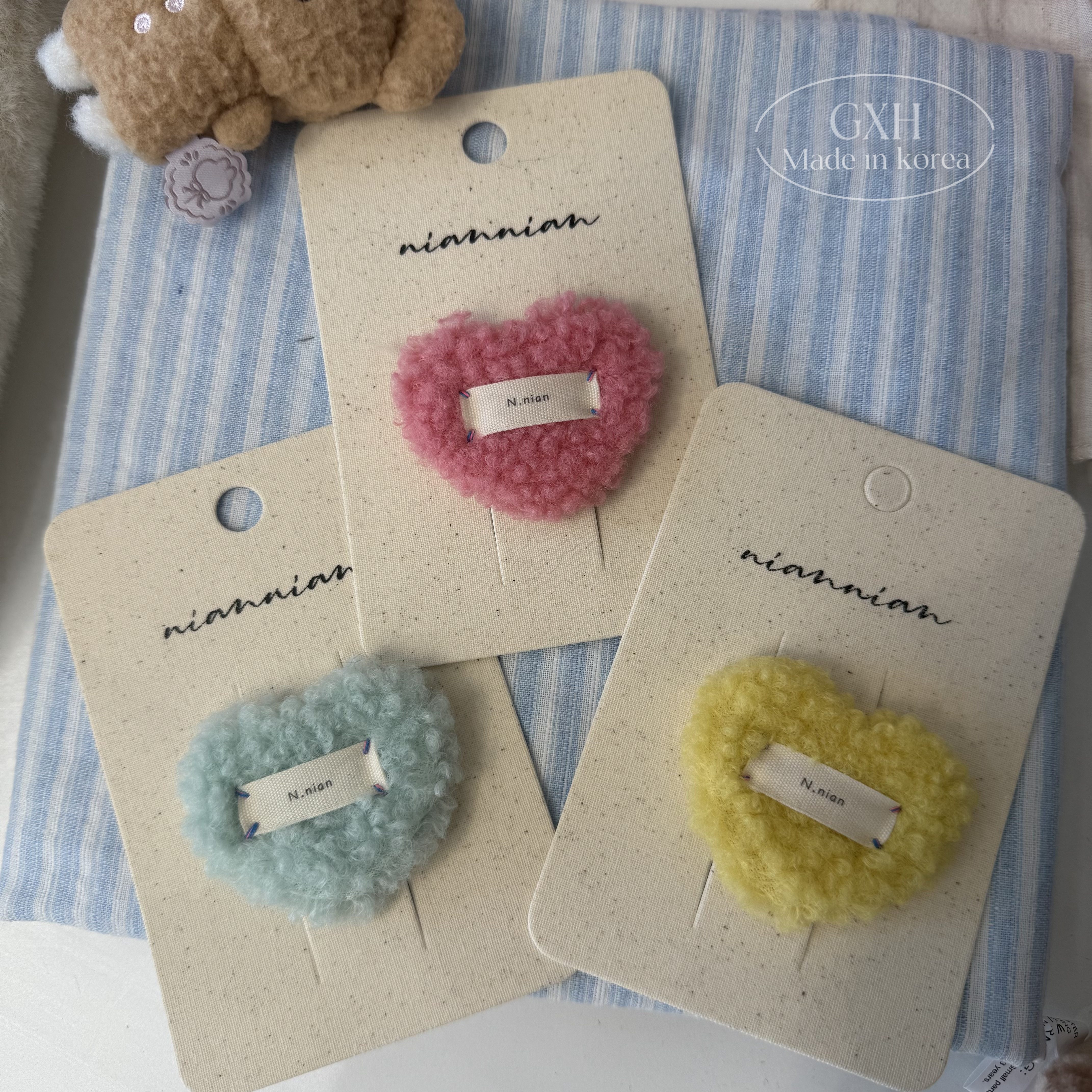 niannian毛绒绒字母爱心BB夹