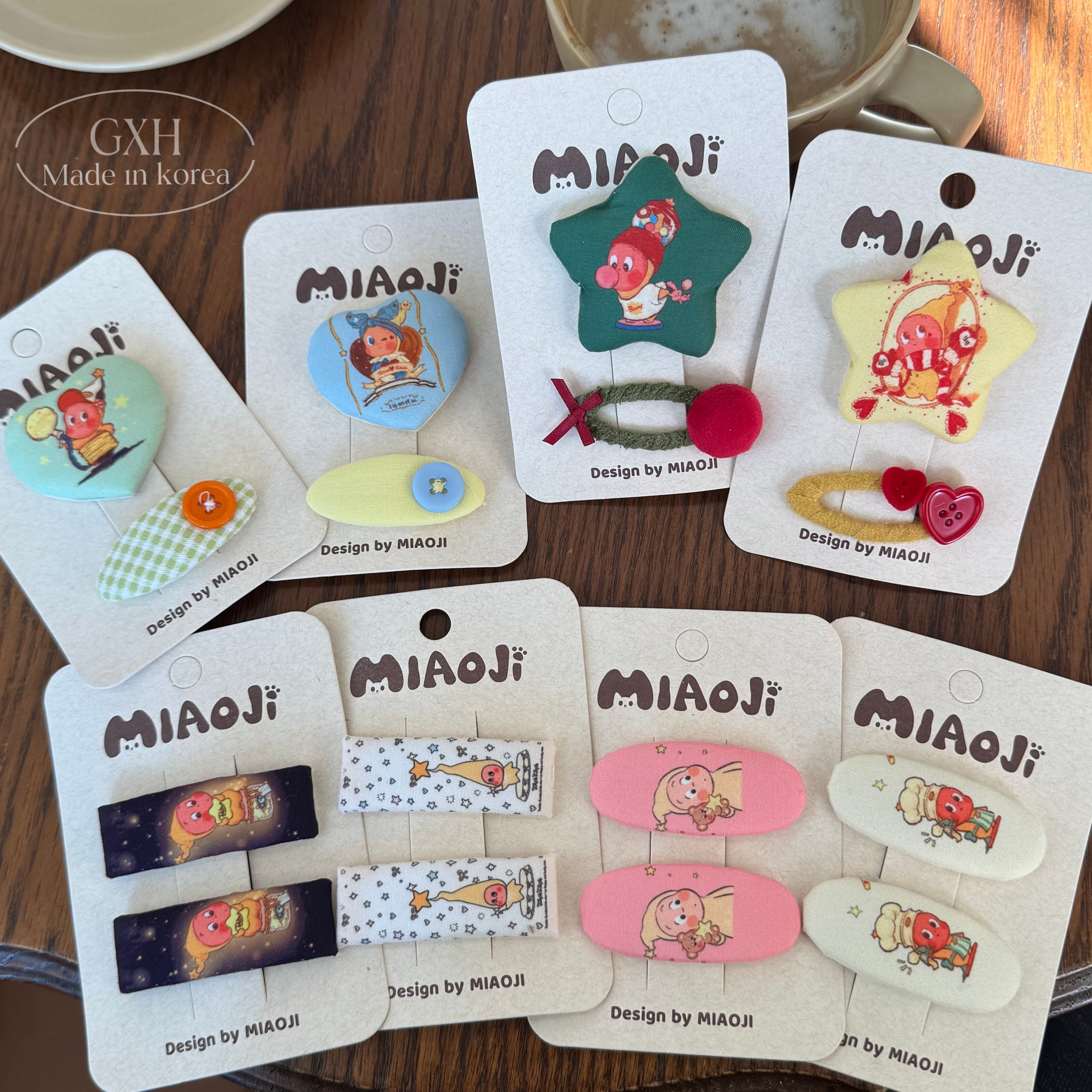 星星人发夹糖果色系布艺BB夹爱心星星几何碎发刘海夹女童可爱发饰