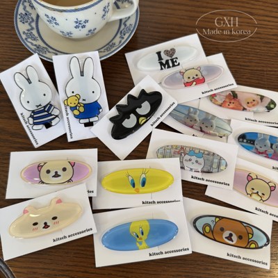 韩国kitsch米菲兔夹轻松熊椭圆夹