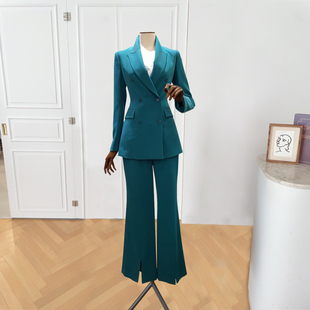 2025春季新款女式一粒扣西装外套收腰高级感职场商务上班百搭套装