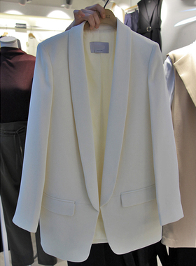 休闲白色西装女外套中长款韩版chic黑色职业西服长袖2025春秋新款