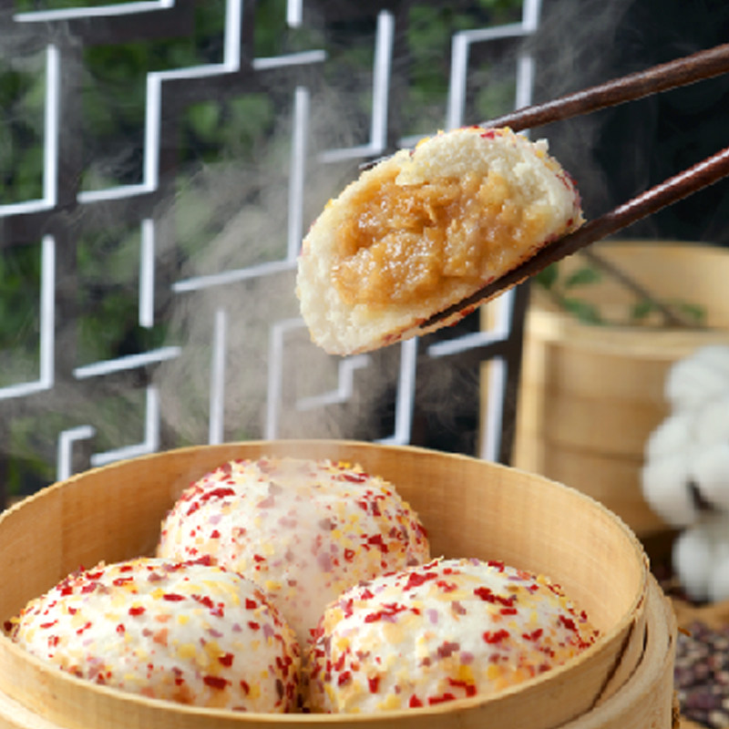 七彩燕麦包广式 早茶点心早餐速食冷冻食品速冻半成品包点80g*6个