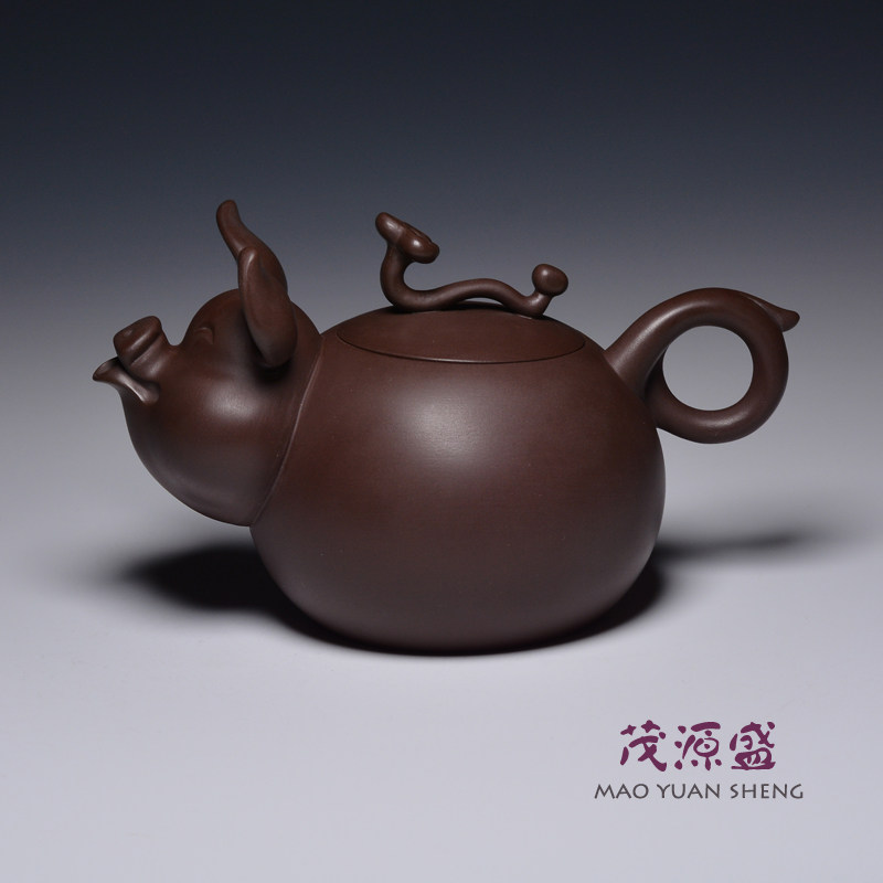 【茂源盛】台湾三希陶瓷 紫砂十二生肖~猪赐如意 茶壶 正品授权