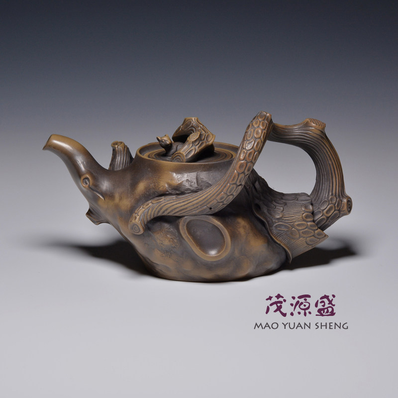 【茂源盛】台湾三希陶瓷 中式创意功夫茶具 复古窑变陶松鼠茶壶