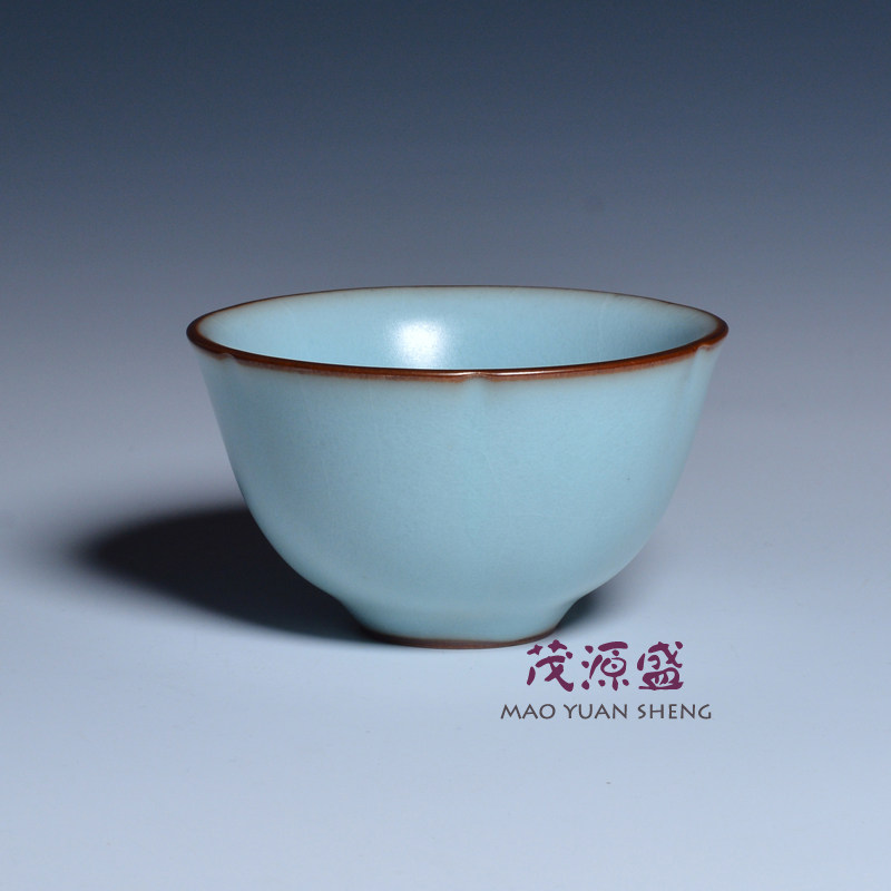 祥亿窑陶瓷汝窑开片葵口茶杯图片