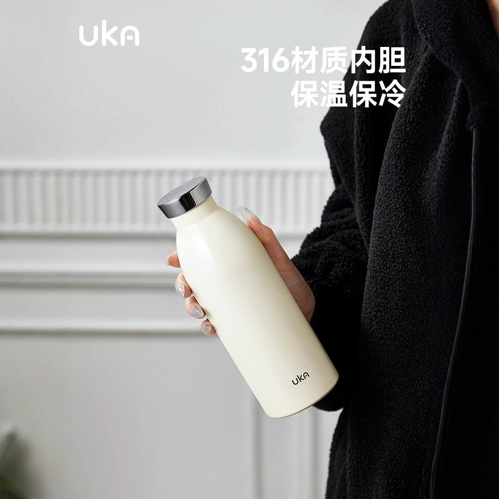 UKA大容量保温杯女士高颜值316便携不锈钢水杯泡茶杯保冷咖啡杯子图片