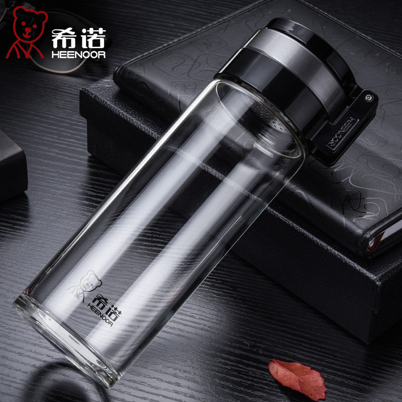 希诺单层玻璃杯大容量带提环泡茶