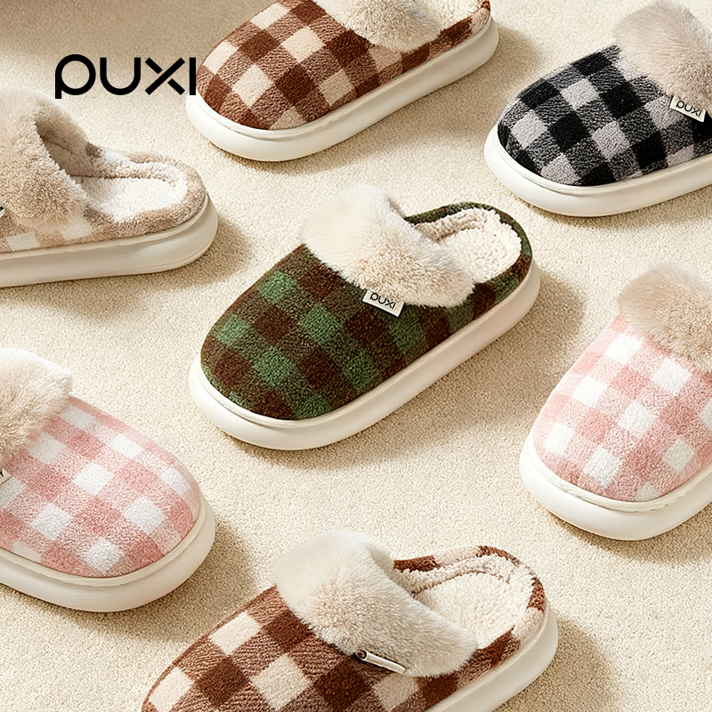 朴西棉拖鞋女士家居室内保暖eva毛绒厚底男士拖鞋秋冬新款防滑