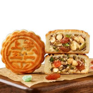 日月坊月饼五仁月饼老广式传统手工红绿豆沙椰蓉小月饼枣泥旗舰店