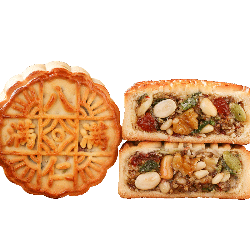 日月坊八仁满满月饼老式广式正宗伍仁月饼中秋旗舰店1斤散装批发