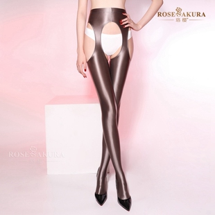 珞樱蓝风铃香氛四面开档光泽丝袜性感舍宾瑜伽健美舞蹈油亮丝滑袜