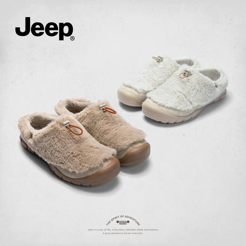 jeep保暖毛毛鞋女2026新款秋冬鞋子女鞋全包一脚蹬加绒外穿勃肯鞋