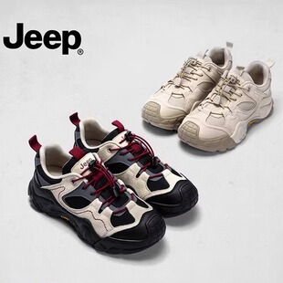 jeep丑萌登山鞋女2025新款秋冬户外徒步鞋透气厚底防滑轻便运动鞋