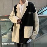 西装外套男高级设计感小众2023新款拼色西服上衣XZ06522-P55，男装西服，星座308B-1