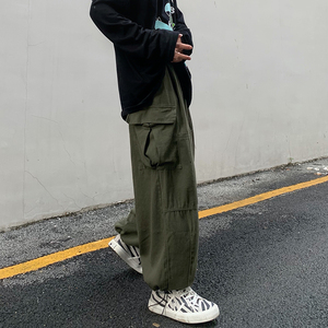 青少年美式工装裤子男多口袋港风直筒休闲裤阔腿长裤K0376-P38图片