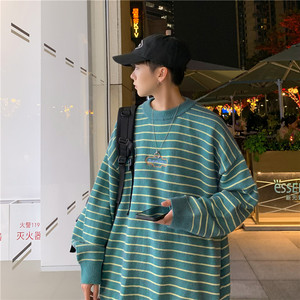 斑马纹毛衣男宽松慵懒风秋冬款男装针织上衣MY9902-P50图片