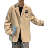 炸街小西装外套男士春季休闲ins痞帅气西服港风休闲上衣XZ033-P55，男装西服，星座308B-1