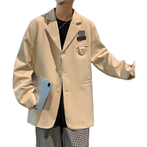 炸街小西装外套男士春季休闲ins痞帅气西服港风休闲上衣XZ033-P55图片