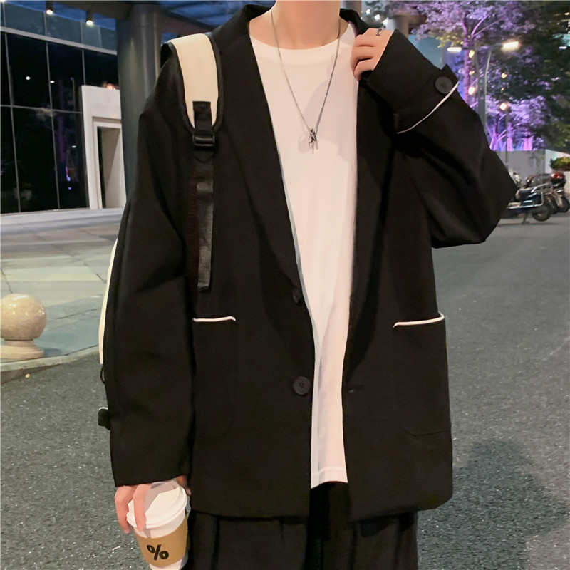 炸街小西装外套男高宽松休闲潮ins春秋港风痞帅西服XZ01380-P58,女装西装,星座308B-1