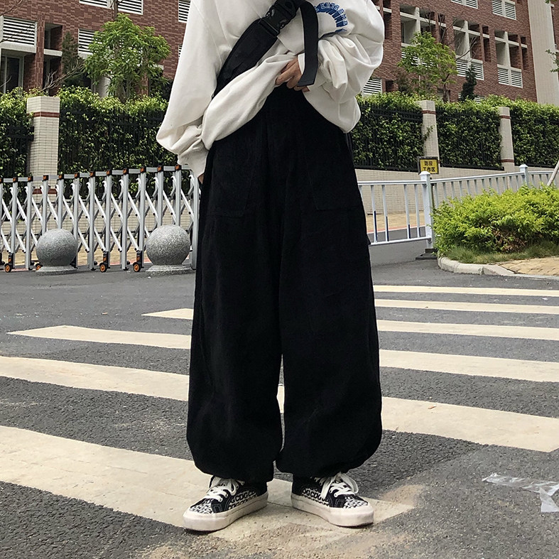 秋冬日系复古休闲灯芯绒裤子男宽松潮牌裤哈伦灯笼K0377-P38,男装休闲裤,星座308B-1